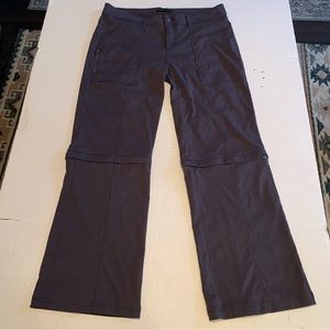 Prana Womens Monarch Convertible Hiking Pants Size 14 Gray Outdoor Zip Off